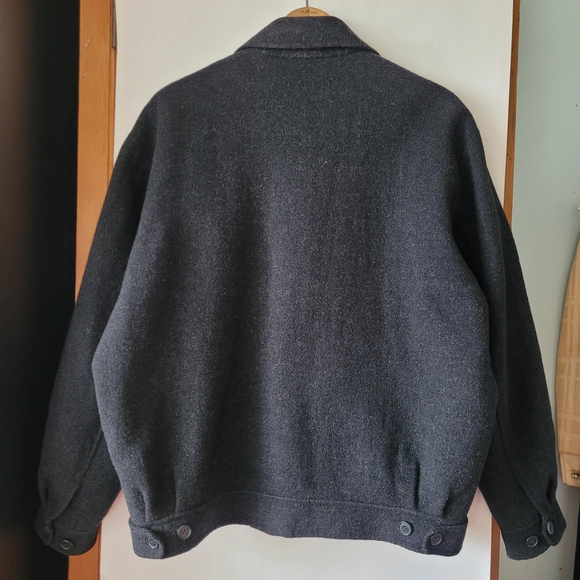 Vintage Daks London Wool Bomber Jacket Full Zip Charcoal Mens Large Womens XL - Picture 4 of 16